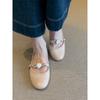 Sheepskin version! French bow flower word with flat single shoes women's 2025 new gentle shallow mouth Mary Jane