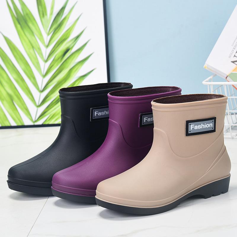 Dámské protiskluzové vodotěsné krátké holínky - Odolné gumové návleky pro zimní a kuchyňské použití