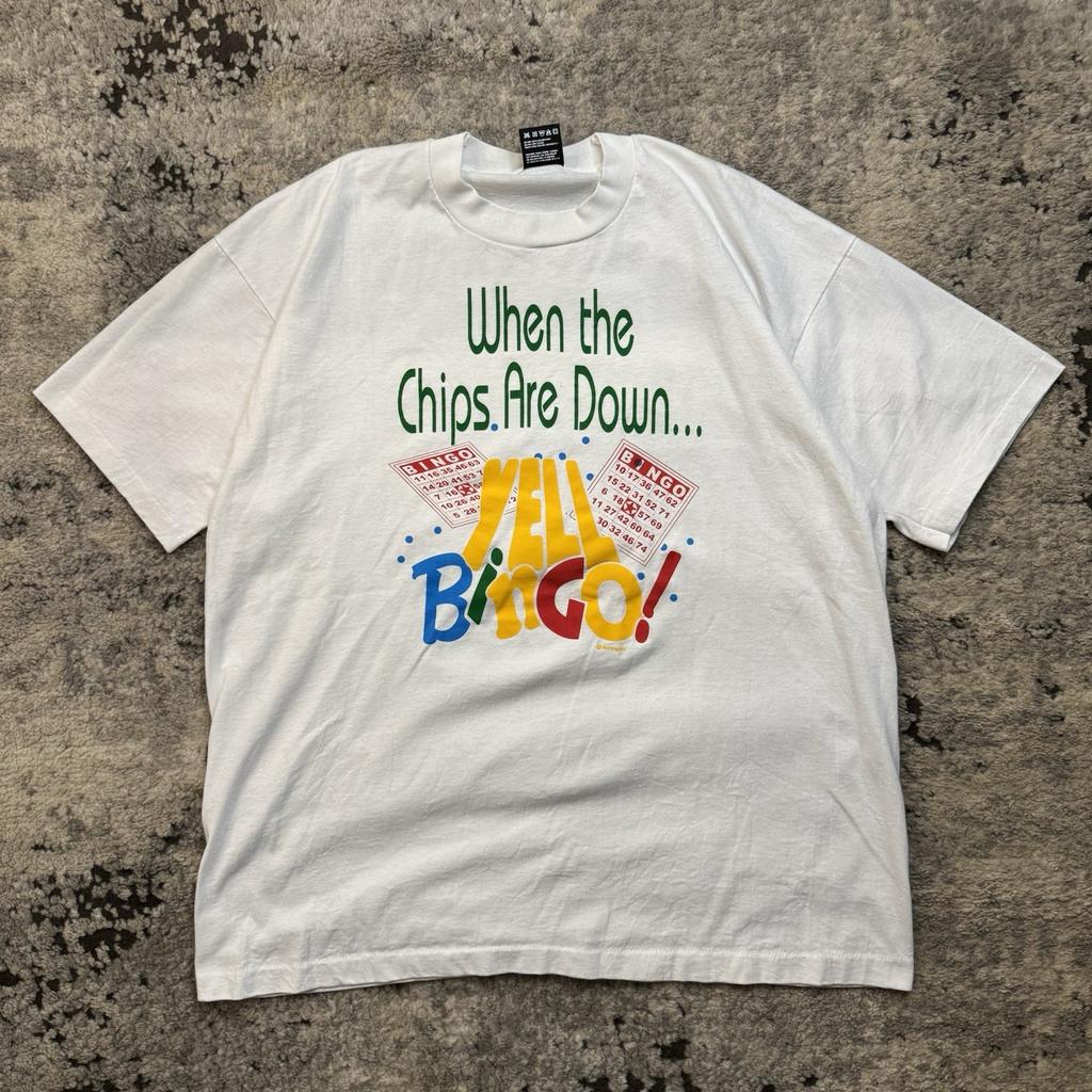 Vintage 90s Bingo T-Shirt Single Stitch Made USA Best Fruit of Loom Funny L Unisex T-Shirt