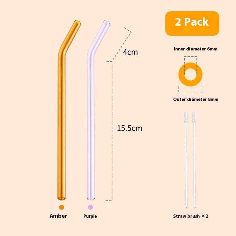 Gianxi Colored High-Value Glass Straw Non Disposable High Temperature Resistant Food Grade Transparent Drinking Glass Straw