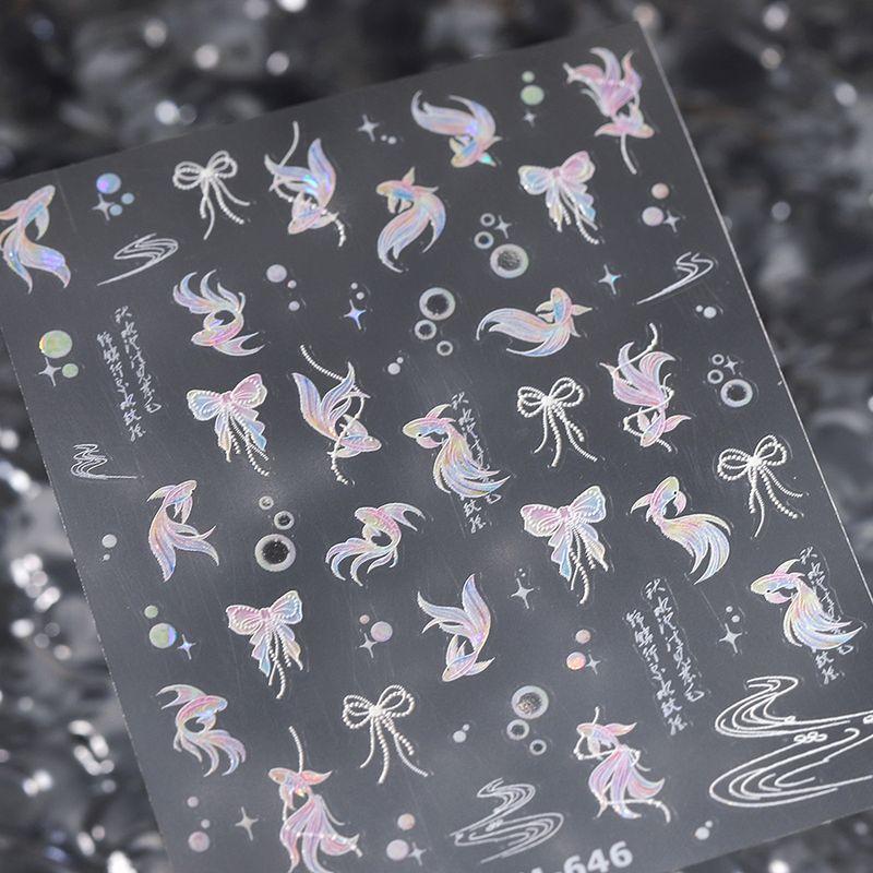 

Chinese Style Fantasy Goldfish Bubble Glass Broken Nail Sticker Waterproof Nail Sticker Decorative Jewelry M646 M646