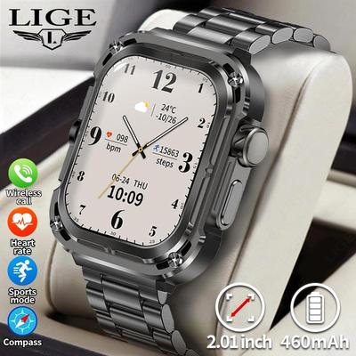 LIGE Neue Smart Watch 2,1 Zoll GPS-Track Bluetooth-Anruf Sport-Smart-Armband mit drei Riemen und kabelloser Aufladung Smart Watch Z85Max