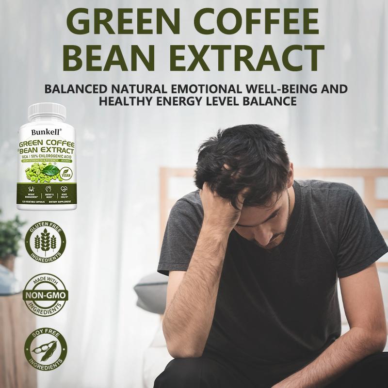 Kaffee-Grüne-Bohne-Extrakt 800mg Nahrungsergänzungsmittel, 120 Kapseln pro Flasche
