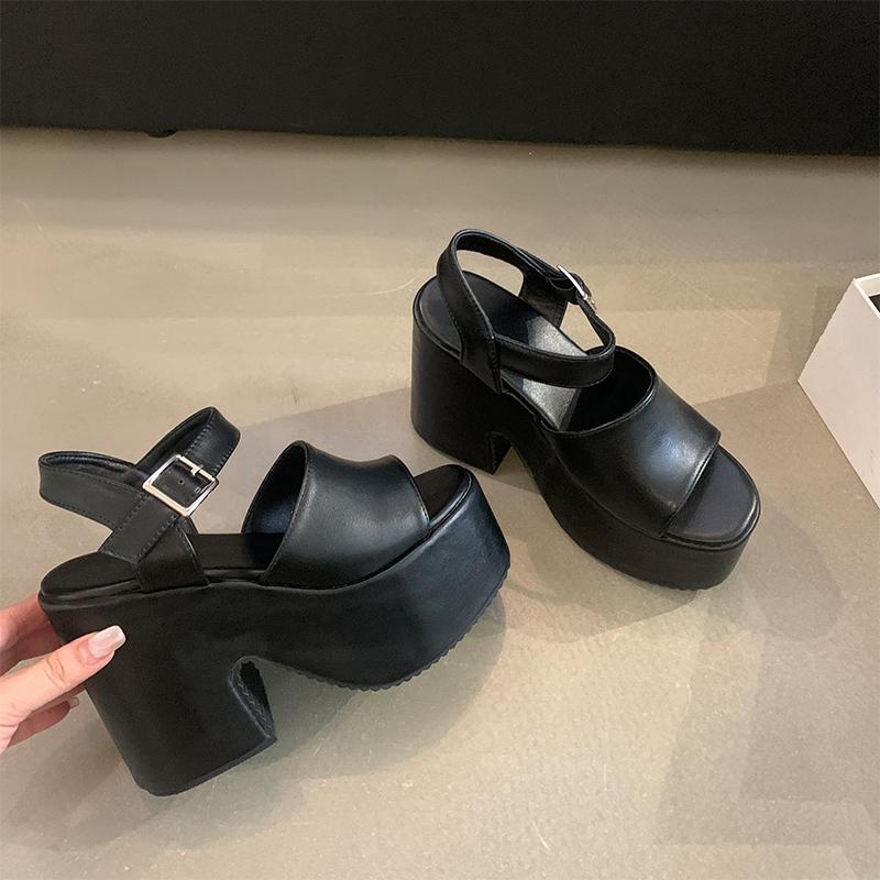 12cm New Style Popular Ultra-high Heel Waterproof Platform Women's Summer Outerwear Slippers Plus Size 34-43 Zapatos Mujer