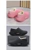 Men's Cartoon Cotton Slippers: Winter Indoor Non-Slip, Waterproof, Warm, Closed-Heel with Thick Sole for Couples