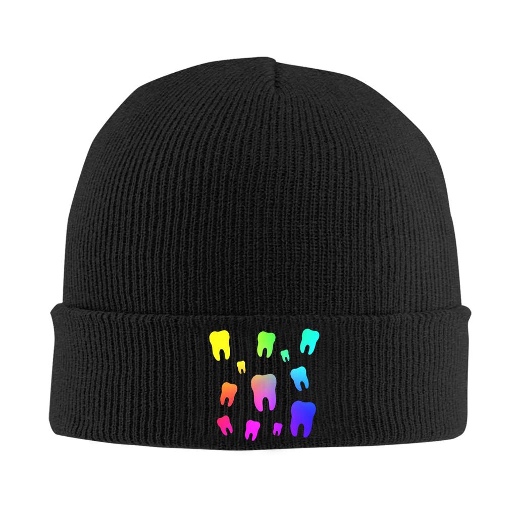 Rainbow Teeth Warm Knitted Cap Winter Knit Bonnet Hat Skullies Beanies Hip Hop Caps for Unisex