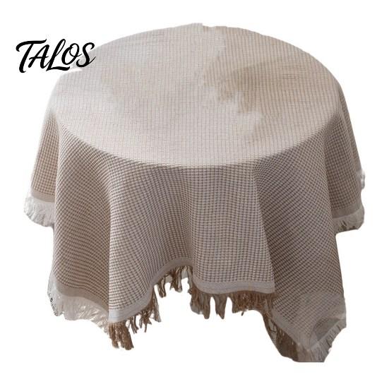 Table Pad Tablecloth Tassel Design Heat Resistant Breathable Washable Non Insulation Pilling Non-slip Cover for Dining Room