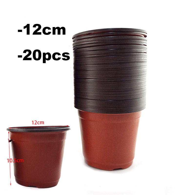 20pcs Garden Planter Nursery Plant Grow Pots Cup for Flower Plastic Pot Gardening Tools Home Tray Box Grow Pots Wholesale
