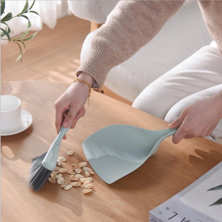 Compact Broom & Dustpan Set, Desktop Sweeper for Hair & Dust, Small Plastic Cleaning Tools