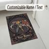 Elegant Deer Nature Theme Soft Crystal Velvet Rug Custom Name & Text Print Non Slip Floor Rug for Bedroom Living Room