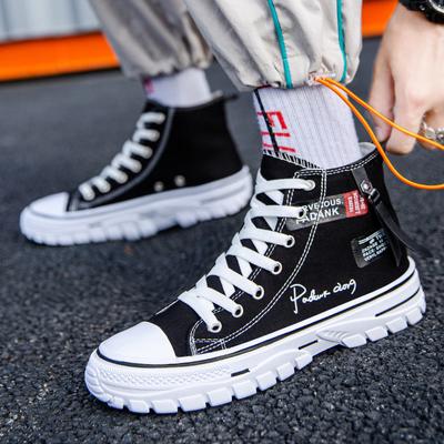 Herren Canvas Schuhe High Top Sneakers Atmungsaktive Plateau Freizeitschuhe Schnürschuhe Flats Herren Rutschfeste Vulkanisierte Schuhe Tenis Masculino