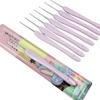 Elegant Pink-Purple Resin Soft Grip Crochet Hook for Handmade Knitting and Wool Circular Needle Projects
