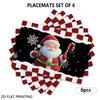 4pcs/6pcs Christmas Placemats for Dining Table, Candy Cane Santa Table Placemats, Suitable for Holiday Decorations, Dining Tables, Scenes, Weddings, B