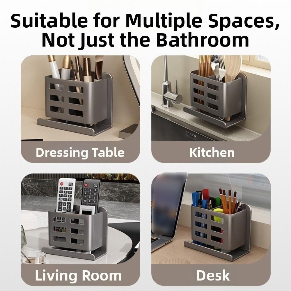 No Punching Bathroom Storage Rack Aluminum Zinc Zinc Alloy Shaver Storage Stand  Kitchen