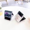 For Samsung Galaxy Z Flip 4 3 Flip4 Case Transparent Glitter Real Flower Clear Shockproof Protective Hard Back Cover Accessories