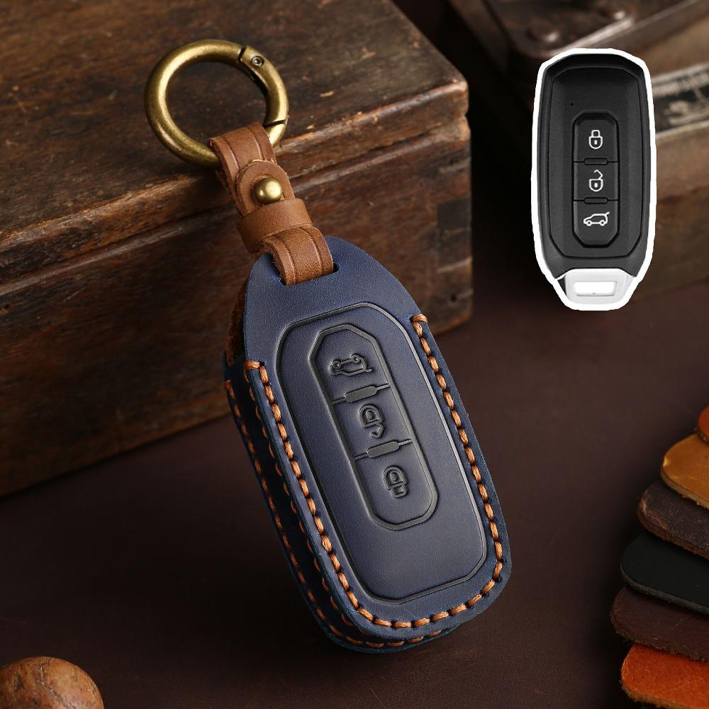 Premium Leather Car Key Case for 2020 Jiangling Yuhu Ford Yuhu Full Protection Key Cover Unisex Design
