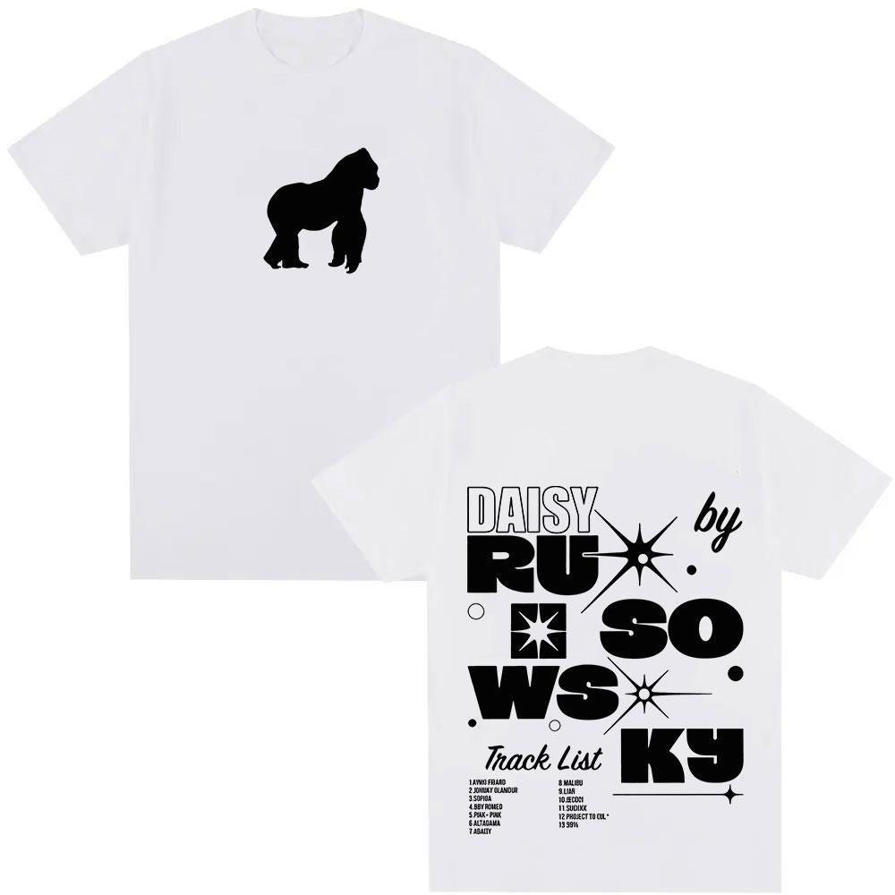 Rapper Rusowsky Madrid Daisy Tour 2025 Album Tshirt Unisex Hiphop Fashion Pop Music Summer Print 100 Pure Cotton Tshirt