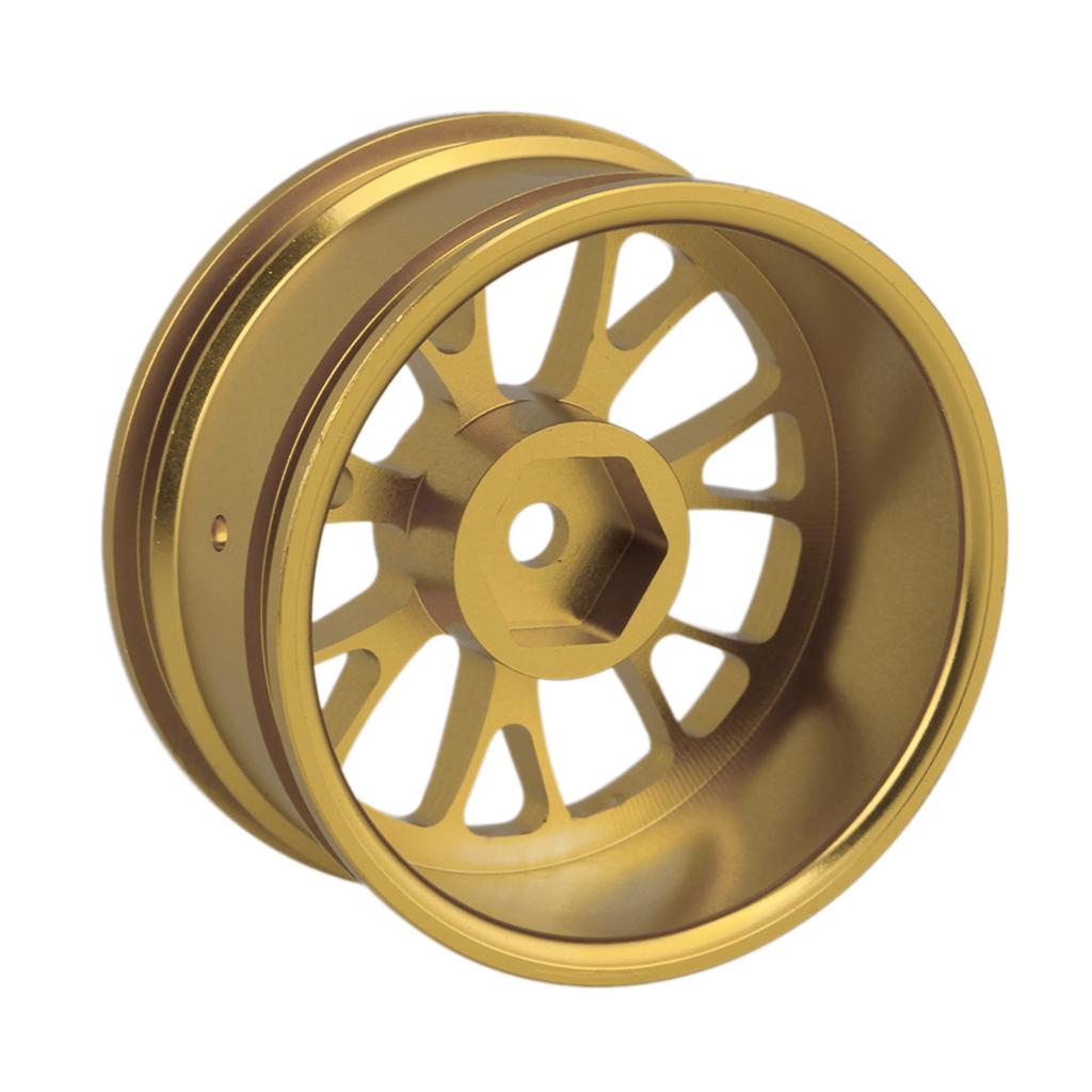 Mxfans 4-Pack Golden Y-Wheel Aluminum RC Wheel Rims for RC 1:10 On-Road Racing Cars and Drift Cars