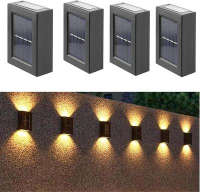 Lampă solară de perete cu LED-uri pentru grădină, verandă, curte, gospodărie, rezistentă la apă, iluminare în sus în jos, iluminare decorativă în aer liber