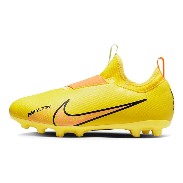 Nike Zoom Vapor 15 Killer 15 Academy HG Slip Resistant Cushioning Abrasion Resistant Low top Soccer Shoes Yellow Kids  DJ5618-780 38.5