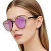 Trendy Purple Cat Eye Sunglasses for Women Metal Frame Sun Glasses