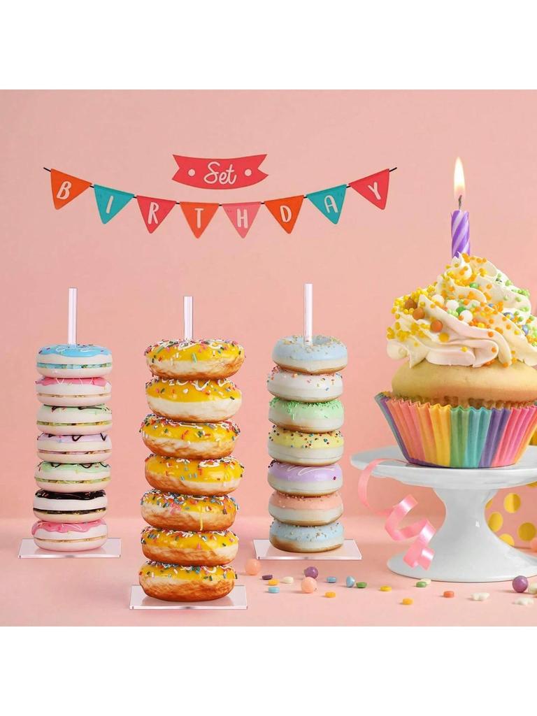 1 ks Akrylový stojan na donuty, Průhledný stojan na bagely, Stojan na donutovou věž, Stojan na vystavení donutů na dezertní stůl, Držák na donuty