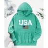 Retro USA Potisk Písmen Prané Mikiny Módní Kapsa Mikina Ležérní Bavlněné Pulovry Oversized Dámské Dámské Oblečení