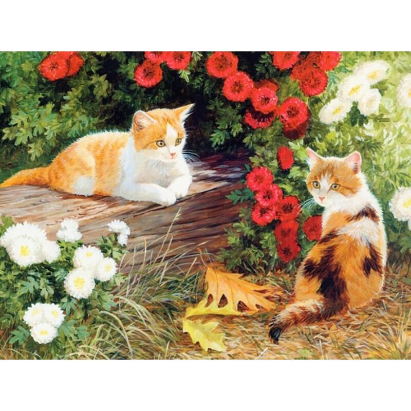 DIY 5D Flowers Diamond Mosaic Animal Diamond Painting Cat Diamond Embroidery Cross Stitch Picture Of Rhinestones Handcraft Gift
