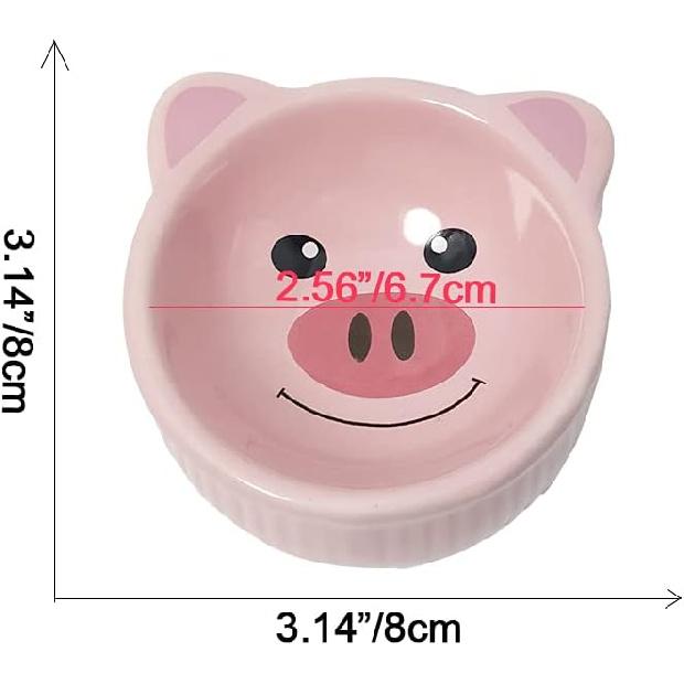Ceramic Hamster BowlSmall Animal Food Feeder2 PCS Water Bowl for Reptile, Small Bunny, Chinchilla, Hedgehog or Turtle