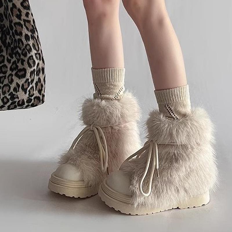 Women Snow Boots Ankle Fur Winter Anti Slip Snow Boot Women's Winter Thick Bottom Short Shoes