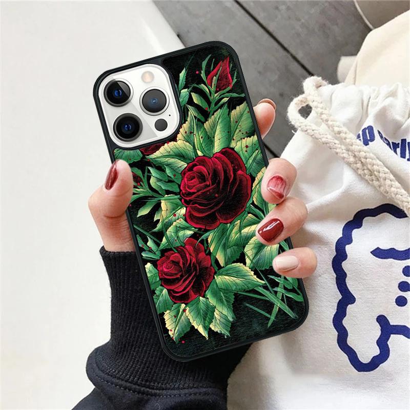 Red Roses Floral Phone Case For iPhone 17 Air 15 16 Cover  11 13 14 Pro Max 12 Plus Max Fundas