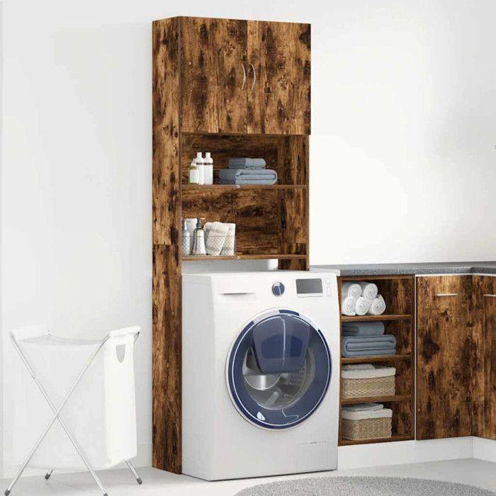 Washing Machine Cabinet Smoked Oak Engineered Wood