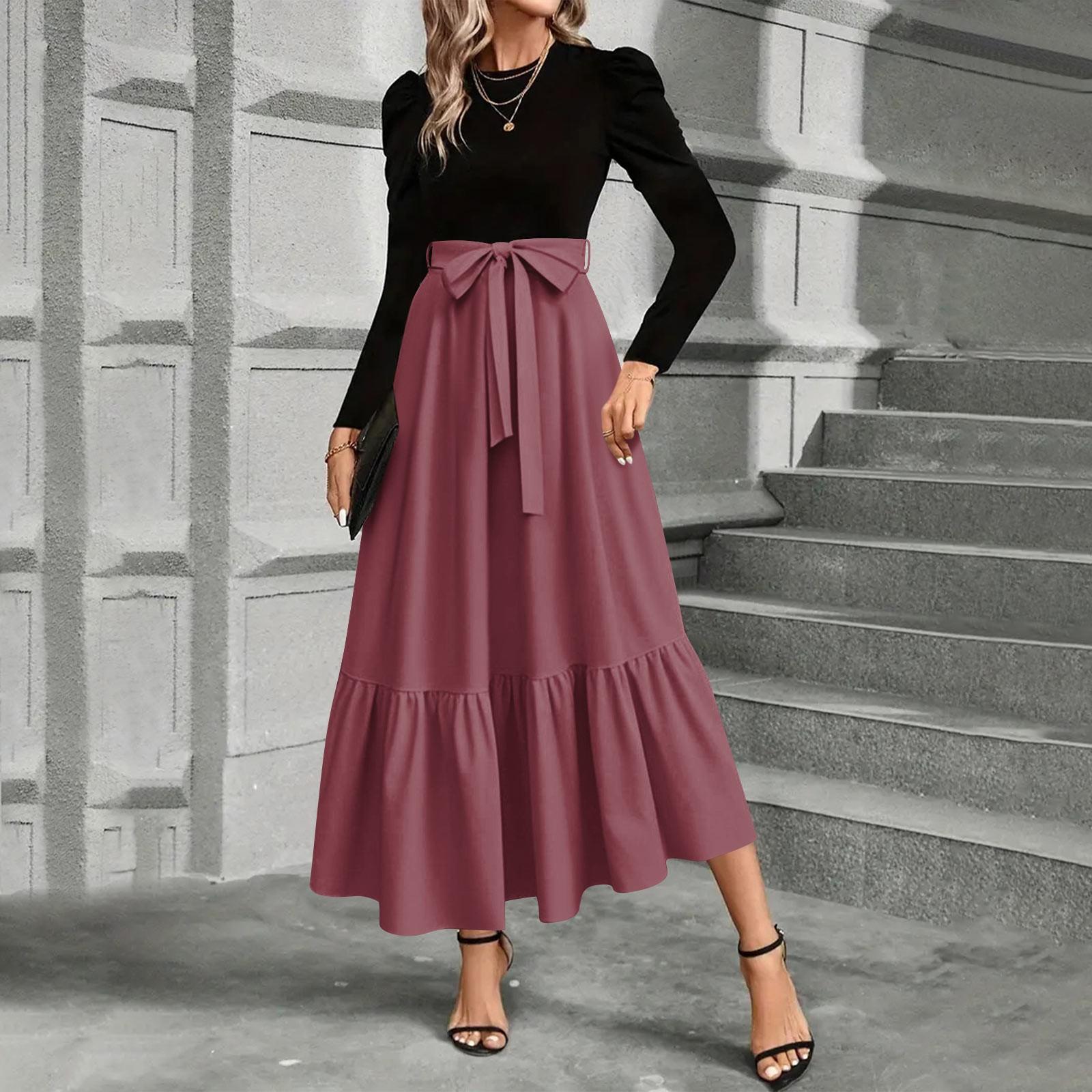 

Женское платье с цветочным принтом и высокой талией, модное и элегантное XXL винный