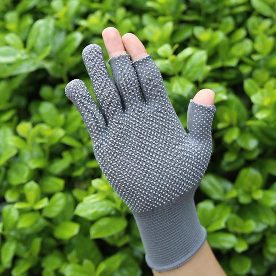 1 Pair Sports Gloves Fingerless Anti-slip Sun Protection Polyester Open Finger Fishing Tea Picking Gloves Outdoor Sports