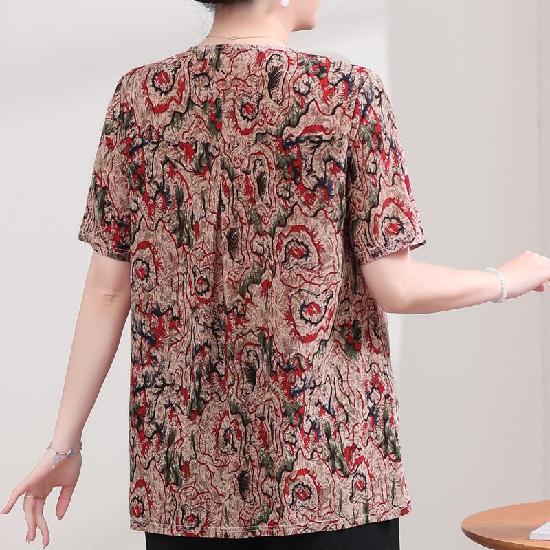 Plus Size Elegant Women's Blouses Summer Oversize Tops Woman Casual Short Sleeve Shirts