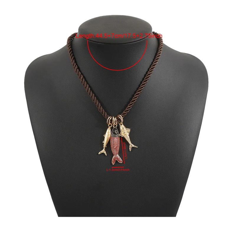 Personalized Conch Turtle Shell Fish Necklace Ocean Style Hand-Woven Pendant Choker Summer Exquisite Trend Accessories