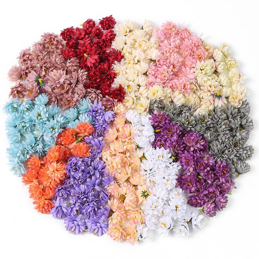 10/20/30PCs Daisy Artificial Flowers 3cm Silk  Fake Flower for Home Room Decor Wedding Decoration DIY Craft Wreath Accessories