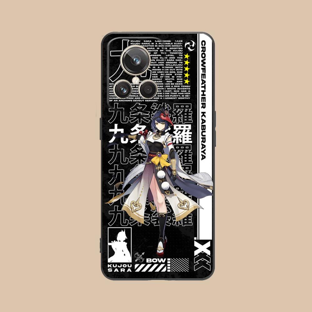 Game GI Kujou Sara Mobile Phone Case for Realme GT 8 Neo Pro C75 73 71 C67 65 C55 53 C35 31 C20 15 Colorful Printing Cover Cover