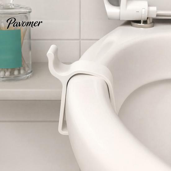 Domestic Toilet Seat Fix Stabilizer, Clip-On No Drilling Required Clamps, Stable Fixation Clamp Holder Easy Installation Lid Lifter, for Home Bathroom