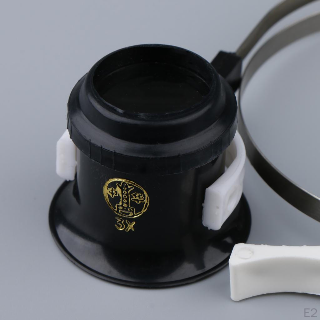 Negru 3X 4X 5X Lupe pentru bijutier ceasornicar, negru,