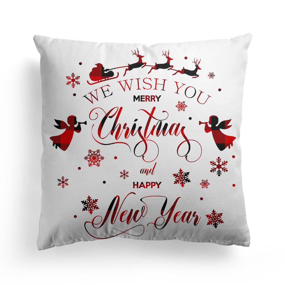 Christmas Merry Christmas Pillowcase Festive Home Decoration Sofa Pillow Cushion Cover