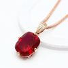 Exquisite Russian Purple Gold Square Ruby Pendant With Rose Gold Plating, Personalized Simple Square Pendant Jewelry For Women