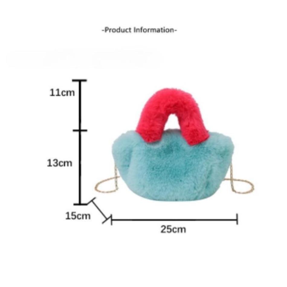 1 Pcs Autumn and Winter New Fashionable Girl's Hairy Chain Handbag Shoulder Cross Bag Women's Bag
