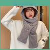 Cute Scarf Ear Bear Hat Gloves 3in1 Winter Warm Cap Women Windproof Plush Hat