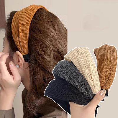 French Elegant Wide Kintting Hairband For Women Girls Sweet Hair Ornament Headband Hair Band Hair Hoop Fashion Hair Accessories