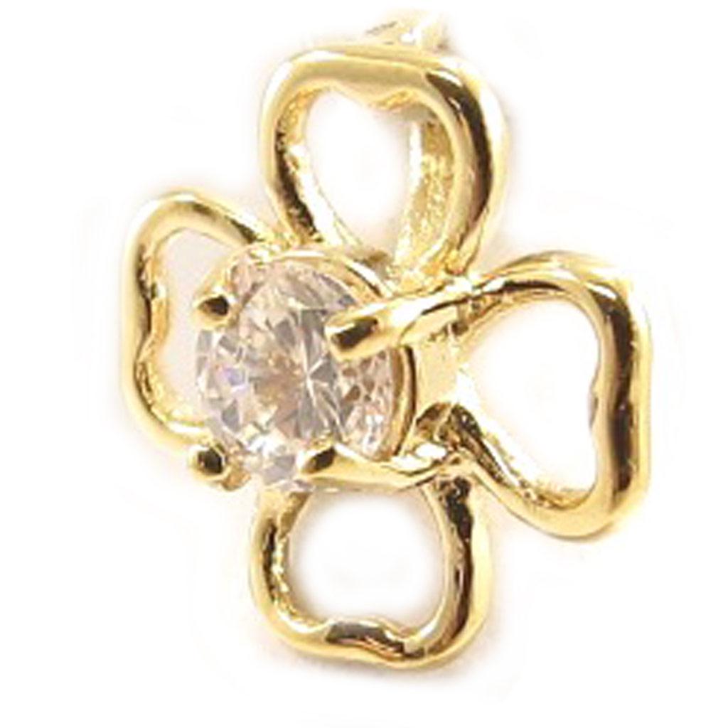 Les Trésors De Lily [C4756] - Gold Plated Pendant 'Loving Flower' White