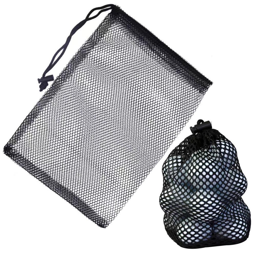 Large Capacity Nylon Golf Ball Mesh Drawstring Bag