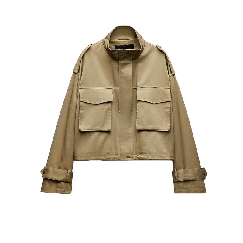 Spring Pleated Decoration Versatile Comfortable Casual Pants 8073242 Pocket Decoration Jacket Outwear 8073342