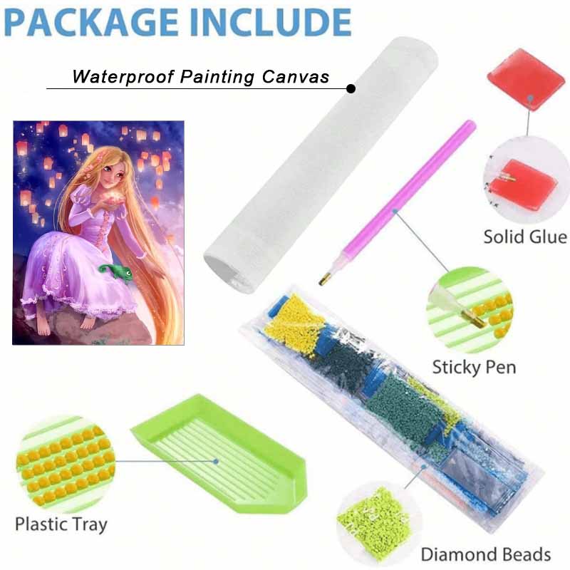 Disney Diamond Painting Kit Rapunzel Pascal Lanterns 5D Diamond Art Home Decor Creative Handmade Gift