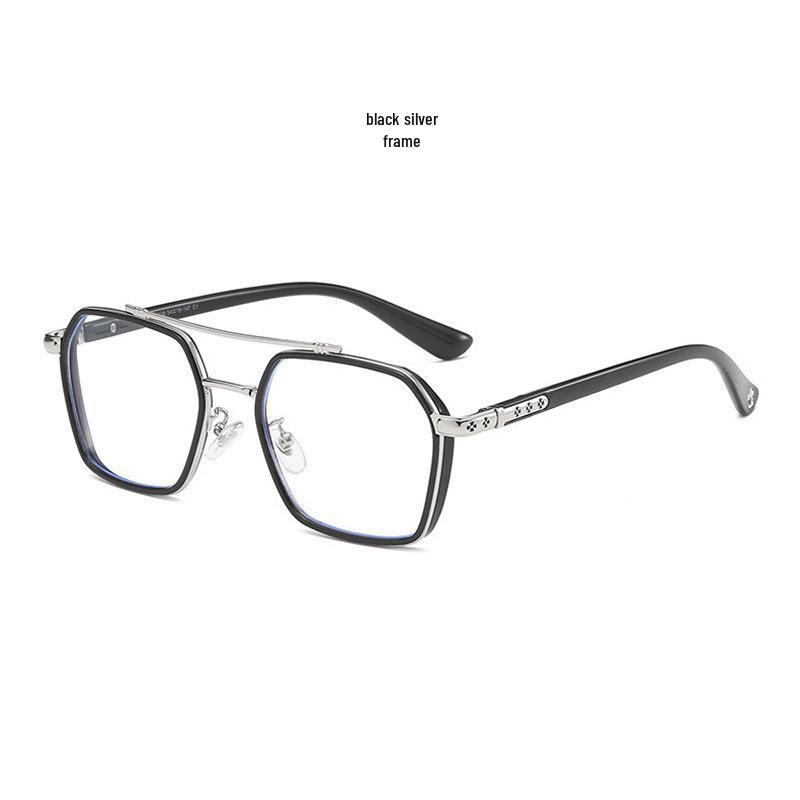 

Трендові окуляри з подвійним містком: Ретро Ультралегка Металева Рама, Захист від Синього Світла. No Degree Anti-Blue Light